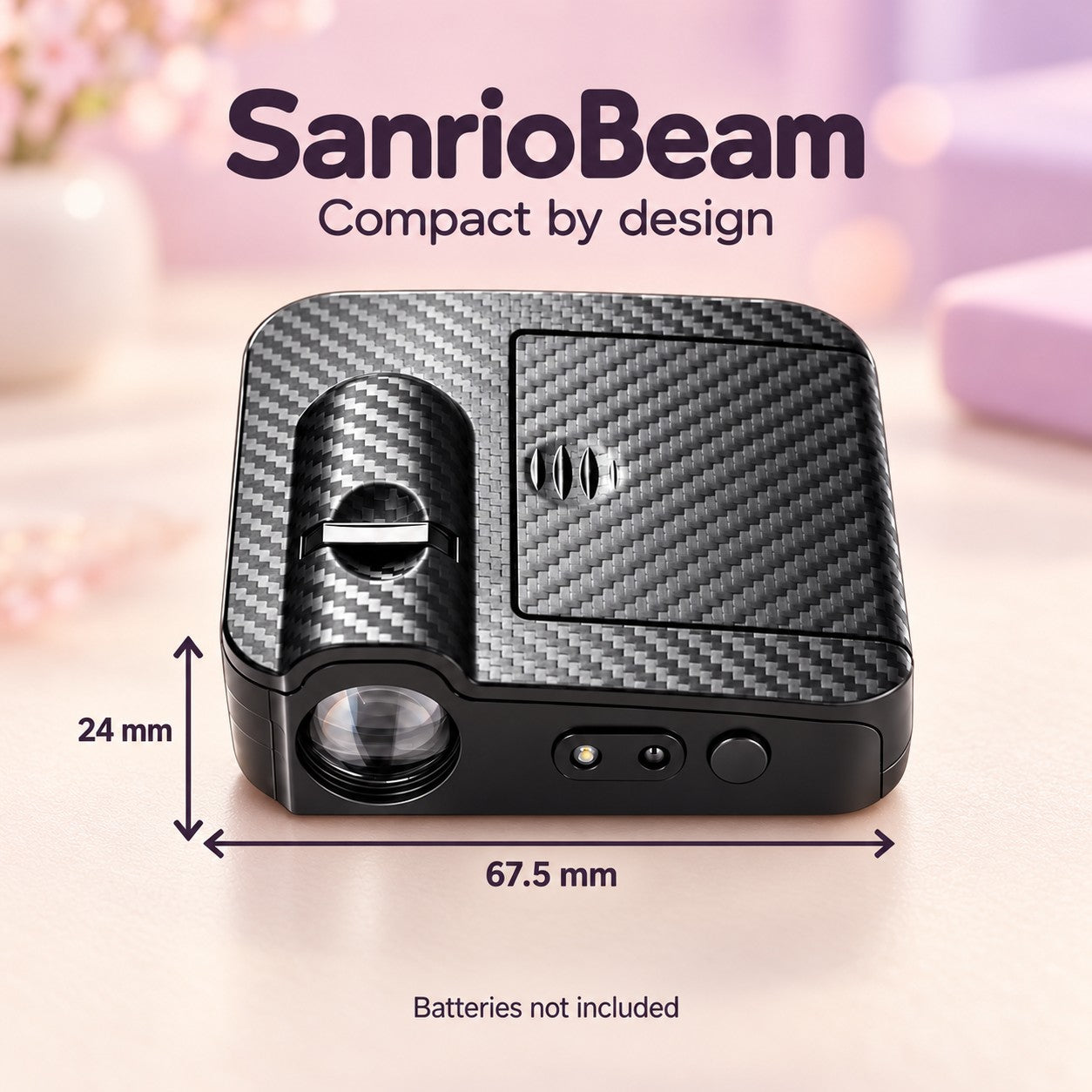 Projector dimensions: 67.5 mm width and 24 mm housing thickness